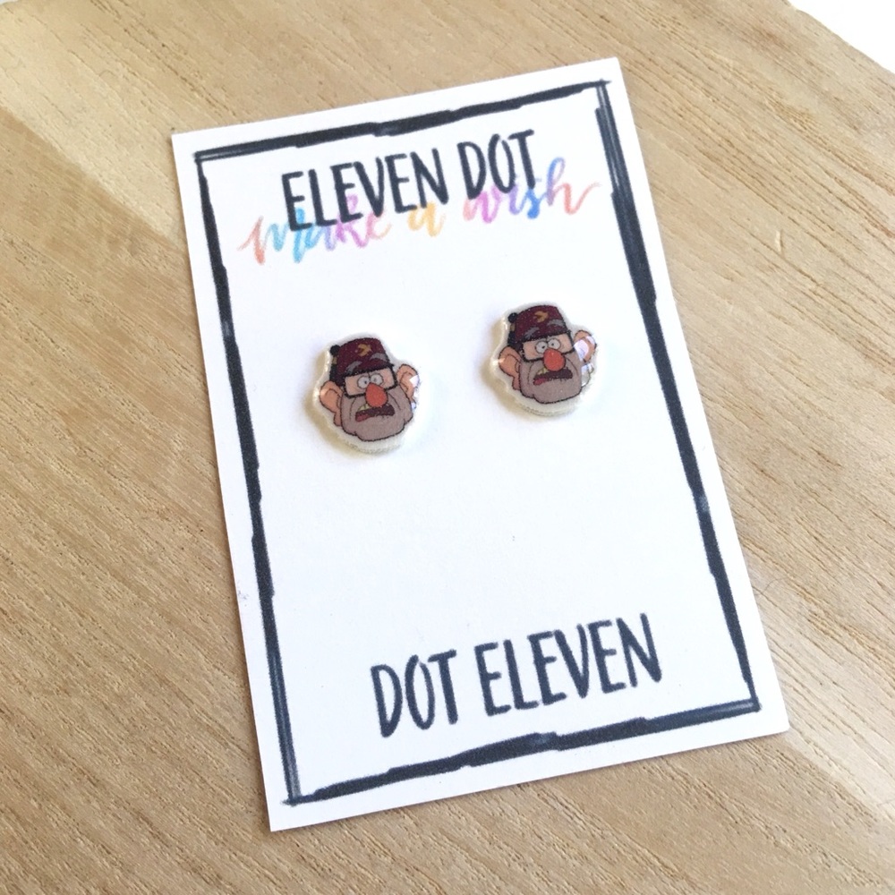 Cartoon Gravity Falls Grunkle Stan Pines Earrings